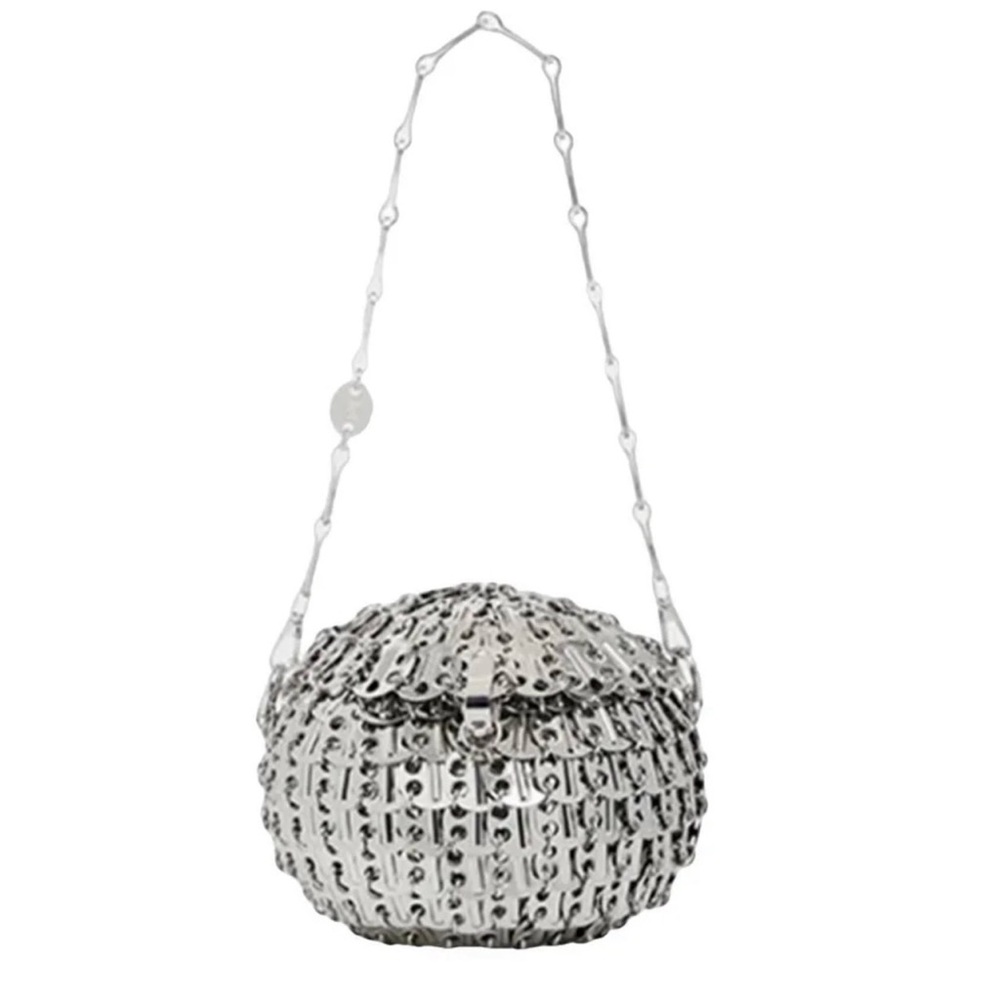 Paco Rabanne Silver Sequin Round Evening Bag - Women